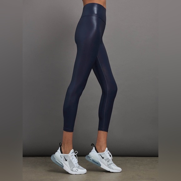 CARBON38 High Rise 7/8 Legging in Takara Shine navy blue leggings small - Picture 3 of 9